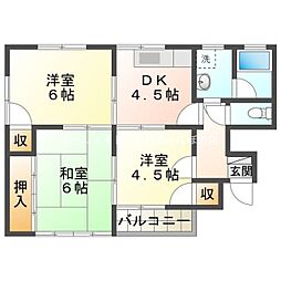 ハイツ川口 3DKの間取図画像