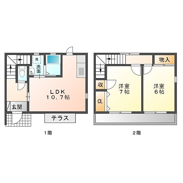 ビボピラール9 ｜愛知県豊橋市柱九番町(賃貸アパート2LDK・1階・57.96㎡)の写真 その2