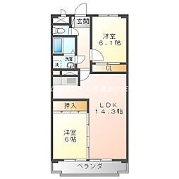 NH菰口 2LDKの間取図画像