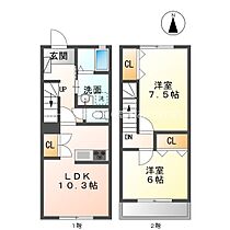 ヒルズTN  ｜ 愛知県豊橋市下五井町西屋敷（賃貸アパート2LDK・1階・66.97㎡） その2