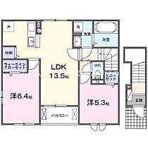 エアリー若松　II  ｜ 愛知県豊橋市曙町字若松（賃貸アパート2LDK・2階・59.16㎡） その2