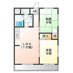 アスカII 2階2LDKの間取り