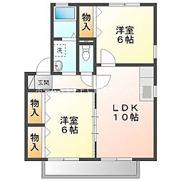 オーチャードタウン　C棟 1階2LDKの間取り