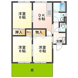 グリーンコート　Ａ棟 1階3DKの間取り