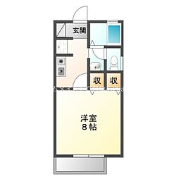 シャンテ・ラ・ヴィ北島　WEST 2階1Kの間取り