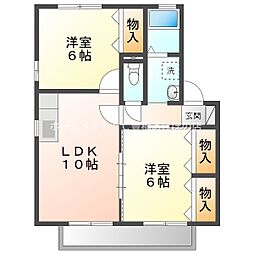 オーチャードタウン　C棟 1階2LDKの間取り