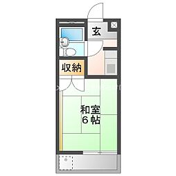 ハイシティ南松山 5階1Kの間取り