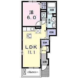 フレッサ・メゾン 1階1LDKの間取り