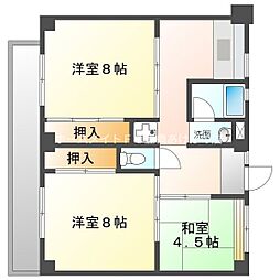 ビレッジハウス下五井2号棟 3DKの間取図画像