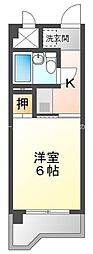 サンパル23 2階1Kの間取り