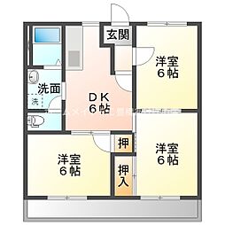 セフィラ東脇 1階3DKの間取り