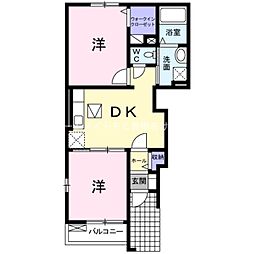 ポート　ブリーゼ 1階2DKの間取り