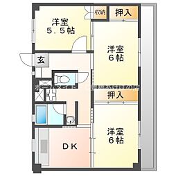 ビレッジハウス佐藤　1号棟 1階3DKの間取り