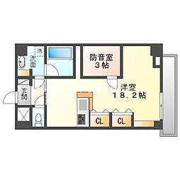 セントフィオーレ松葉 ワンルームの間取図画像