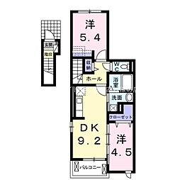 リバー・ライン 2DKの間取図画像
