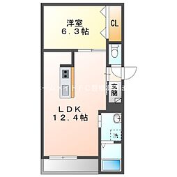 LE COCON 豊橋II 1LDKの間取図画像