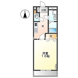 ネオコスモ西沢 1Kの間取図画像