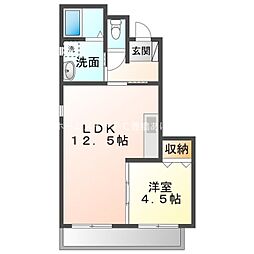 フラットK 1LDKの間取図画像