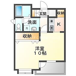 エトワール佐藤 1Kの間取図画像