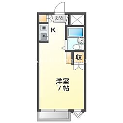ジャルダンSA棟 ワンルームの間取図画像