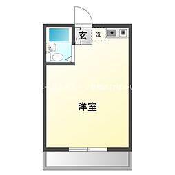 グラスガーデン ワンルームの間取図画像