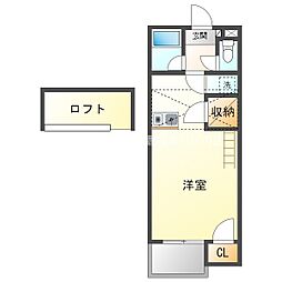 セザンヌ南栄 ワンルームの間取図画像