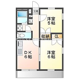 MH-ARCカオル 2DKの間取図画像