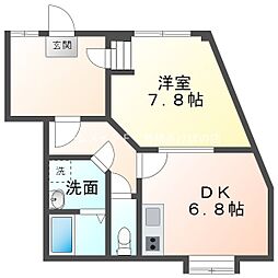 宮栄ビル 1DKの間取図画像