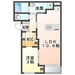 R`sHOUSENODA 1LDKの間取図画像