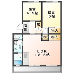 ぼたん 2LDKの間取図画像