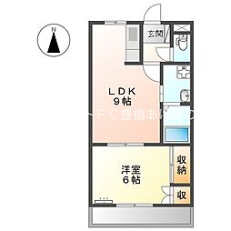 レッドウィング三番館 1LDKの間取図画像