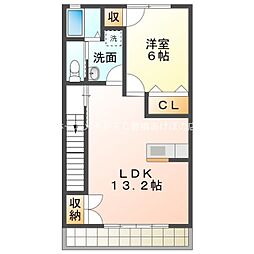 キャプリコーンエスB 1LDKの間取図画像
