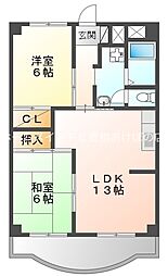 オリエンタルハイツ 2LDKの間取図画像