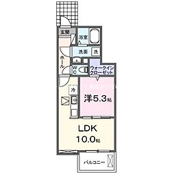 リヴェール響 1LDKの間取図画像