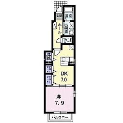 ポートミルト 1DKの間取図画像