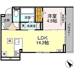 D-avance佐藤一丁目 1LDKの間取図画像