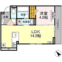 D-avance佐藤一丁目 1LDKの間取図画像