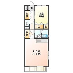 ガーデンコートTSUBASA 1LDKの間取図画像