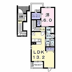 メロウブリーズ 1LDKの間取図画像