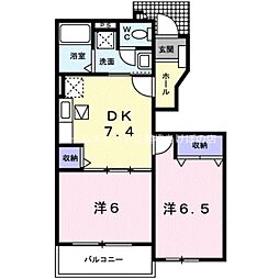 グラベール2 2DKの間取図画像