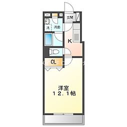 エクシード7 1Kの間取図画像
