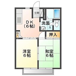 メゾンボナール 2DKの間取図画像