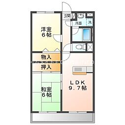 エバードリーム 2LDKの間取図画像