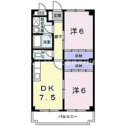 マリッチAVON 2DKの間取図画像