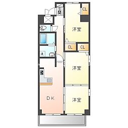 サザンライフ 3DKの間取図画像