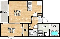 (仮称)ジーメゾン豊橋花中町 1LDKの間取図画像