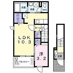 ファインジニアA 1LDKの間取図画像