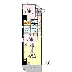 アン・ソレイユ 2LDKの間取図画像
