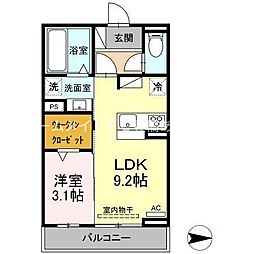 トカティ 1LDKの間取図画像