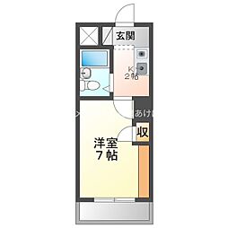 アソシエイトプラザ 1Kの間取図画像